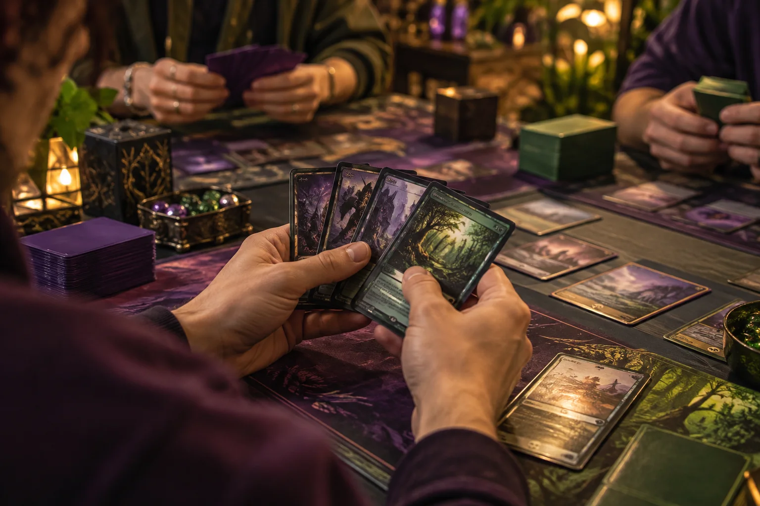 Organização de um deck à mesa